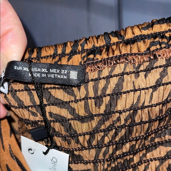 Zara Brown Zebra Print Maxi Dress XL NWT - Picture 10 of 13